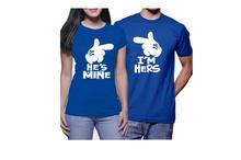 Round Neck T-shirt for Couples - Blue