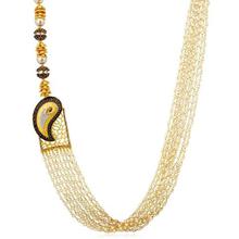 Sukkhi Stylish Multi String Pearl Gold Plated Necklace Set