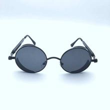 Black Lens Round Shaped Steampunk Unisex Sunglass