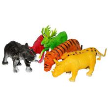 Multicolored Wild Animals Toy Set - 6 Animals