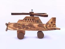 Brown Colored Wooden Helicopter Showpiece