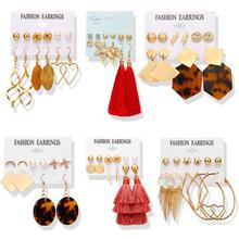New Geometric Dangle Earrings Set For Women Brincos Bohemian