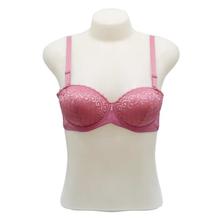 Pink Lace Design Bra For Women