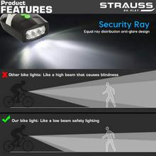 Strauss Bicycle LED Headlight with Horn, (Black)