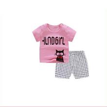 Children's Short Sleeved Summer Suit Pink (EM26-307)