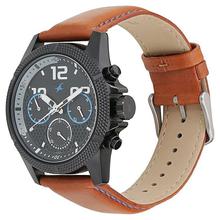 Fastrack 3169NL01 Black Dial Chronograph Watch For Men- Tan Brown