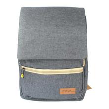 Grey Casual Flap Unisex Backpack