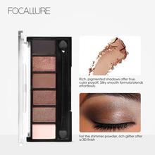 FOCALLURE 6 Colors Eyeshadow Palette Glamorous Smokey