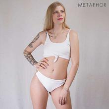 METAPHOR White Front Knot Designed Plus Sized Bikini Set For Women - MSS16A