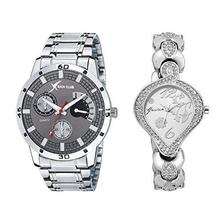 SALE- Rich Club Silver Dial Couple's Watch- Combo of 2