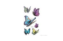 Colorful Butterfly Tattoo Stickers