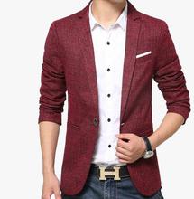 Solid Single Breasted Casual Formal Blazer For Men (Maroon)