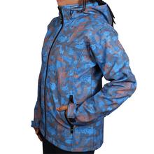 Moonstar: Printed Blue Softshell Jacket for Women