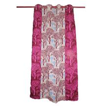 Curtains Buy 2 Get 2 Free [4pcs] [Winter Tree Design] - Pink