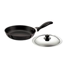 Hawkins Futura Frying Pan with Stainless Steel Lid (Non-stick)- 22 cm