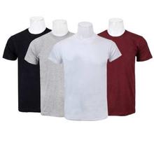 Pack Of Four Solid T-Shirt For Men-(Black/Grey/Maroon/White)