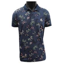 Blue Butterflies Printed Short Sleeve Polo T-Shirt For Men