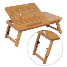 Brown Suncool Adjustable Bamboo Laptop Table Laptop Cooler