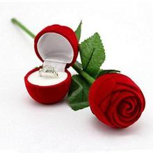 SALE- CLASSY HEART VELVET ROSE LOVE RING BOX FOR