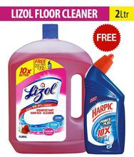 Lizol Floor Cleaner Floral, 2ltr( Free Harpic 500ml)