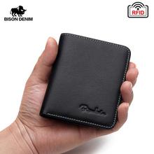 BISON DENIM Black Purse For Men Genuine Leather Men's