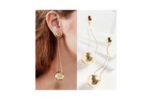 Trendy Gold Beads Drop Long Chain Dangle Statement Earring