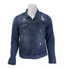 Blue Buttoned Denim Jacket For Men