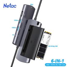 NETAC WH41 6 in 1 Type C hub with M.2 NGFF SSD Enclosure, HDMI, USB, RJ45 Ethernet Lan Port and Type C Output Port
