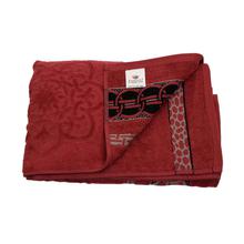 Morgan 70 x 145 cm Bath Towel (Maroon with Silver Design)