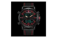 NaviForce NF9135 Digital Analog Dual Movement Watch for Men - Red/Black