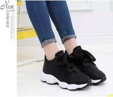 Black Solid Lace-Up Sneakers For Women