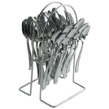 24 pc stainless steel cutlery set with stand