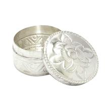 Pure Silver Floral Carved Asarfi Box - SAF27196 - 16.929g