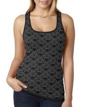 Blue Fish Scale Print Tank Top For Women