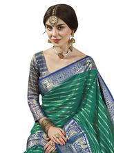 Stylee Lifestyle Green Banarasi Silk Jacquard Saree - 2301