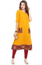 Women Geometric Printed Yellow Kurtis – Multi-color