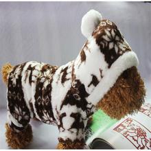 The New Autumn And Winter Snowflake Soft Fleece Dog Clothes Pet Dog Dress Pattern Coral Velvet Deer Christmas Puppy Coat Four Ha