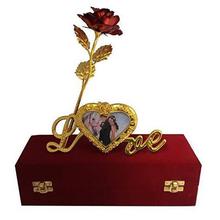 SALE- INTERNATIONAL GIFT Red Rose 25 cm, Photo Frame Stand and Red