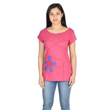 Pink Floral Printed T-Shirt  For Women (WTP3041)