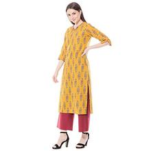 Harshana Women's Musturd Colour Printed Kurta And Palazzo