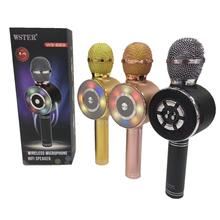 WSTER WS-669 Portable Wireless Bluetooth Karaoke Microphone- Mulitcolor