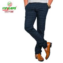 Virjeans Stretchable Cotton Check Chinos Pant for Men (VJC 713) Blue