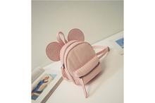 Cute Ear Mickey Mouse Leather Backpack For Women-Cream (41001378)