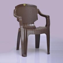 Marigold Plastic Comfort Chair with Rattan Stick Design