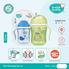 BuddsBuddy Green Softy Straw Sipper Cup 220ml (1pc)