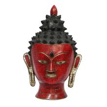 Black/Red Decorative Buddha Head Statue