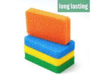 4 Pieces Reusable Cleaning Sponge Scrubber for Dishes & Kitchen  ( Multi Colour )