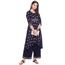 Khushal K Women's Rayon Kurta With Palazzo Set