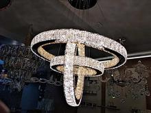 Golden Embellished Crystal Led Chandelier