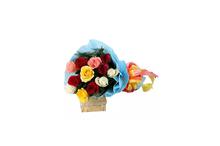 Colourful 12 Mixed Roses Bouquet